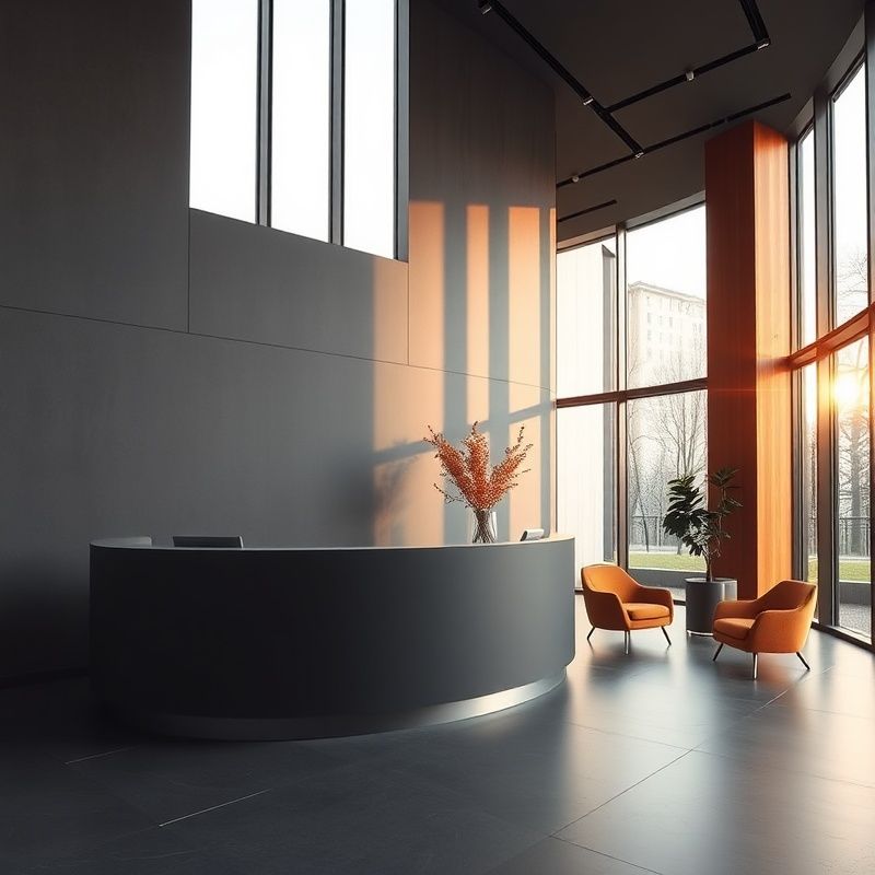 Recepție minimalistă slate a unei firme de consultanță financiară din București